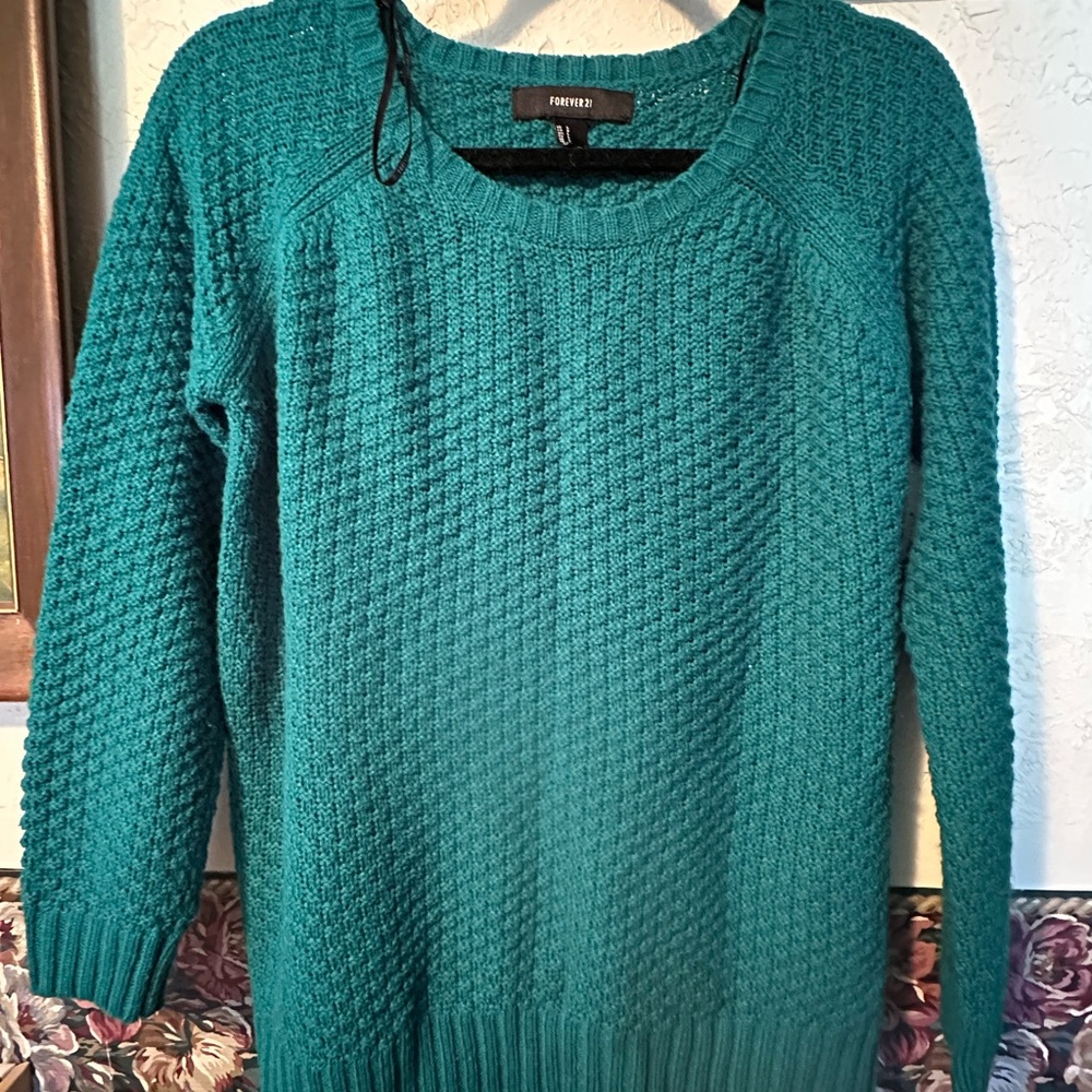 Forever 21 Teal Knit Women's Sweater